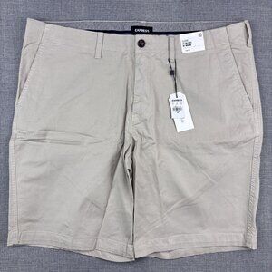 Express Mens Classic Stretch Khaki Shorts 10" Inseam Size 40